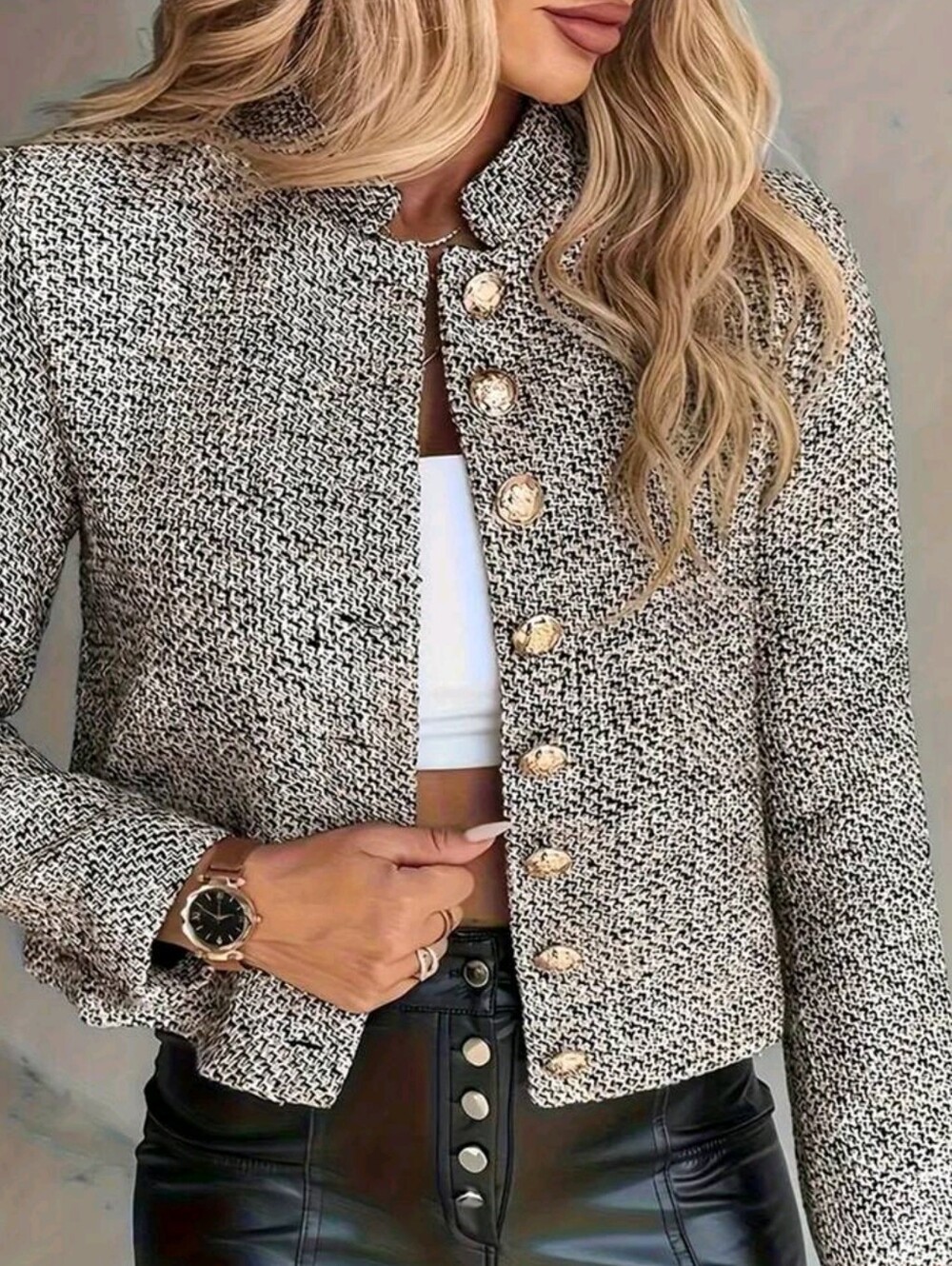 Women's Elegant And Chic Woolen Suit Jacket, Made Of Polyester Fiber,